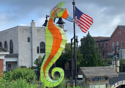 sea horse sculpture in park